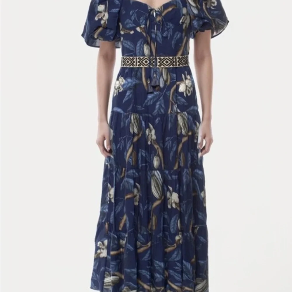 $1350 New Johanna Ortiz Botanical Heritage Long Floral Crepe Dress - Picture 12 of 15